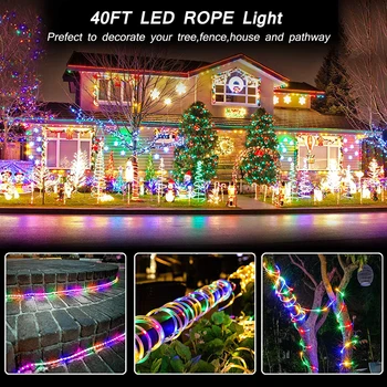 8 Režimai 5M 10M Led Rainbow Vamzdis Pasakų Neon Styginių Šviesos Girlianda Lauko Sodo Kalėdų Šventė Vestuves Juosta Pasakos Šviesos 27628