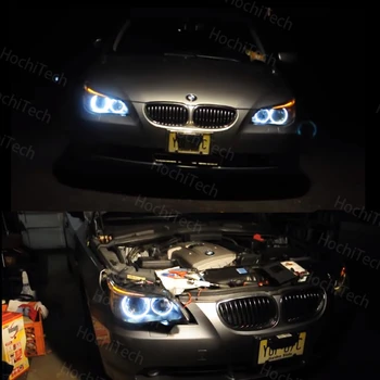 80W LED Baltos spalvos priekinis žibintas DRL Angel Eye Halo Žiedas Lemputės, Dienos šviesos 06-07 BMW 5-series E60 M5 4340