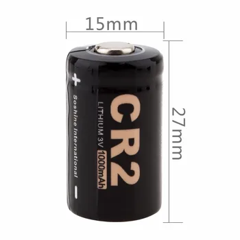 8pcs/daug Soshine 3V 1000mAh Baterijos CR2 Ličio Baterijų, LED Žibintai priekinių Žibintų Dviračio Lempa 7247