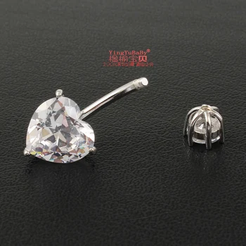 925 gryno sidabro bamba žiedas nekilnojamojo originali sidabro bambos žiedas, auskarai papuošalai širdies akmuo cirkonis pin ilgis 6 8 10 mm