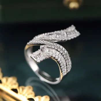 925 Sterlingas sidabro Visoje žiedas Lab Diamond cz Akmens Sužadėtuvių, Vestuvių Žiedai, moterų Nuotakos Bauda, Šaliai, Papuošalai