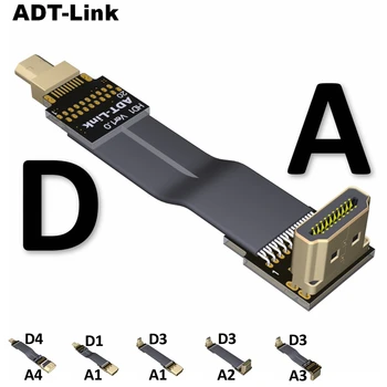 A-D 2.0 Micro HDMI Konverteris, Laidas HDMI A-D Tipo Kampas 3 / 5 /10 /15 /20 /30 /50 cm PC AV HDTV LCD FPV FFC 3D Multicopter