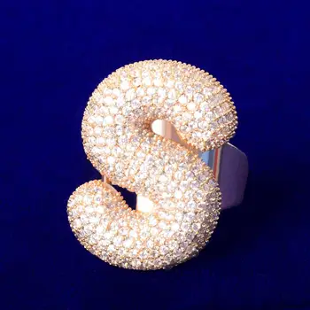 A-Z Burbulas Laišką Žiedas Aukso Spalvos Žavesio Žiedai Mados Mens ' s Žiedai Gražūs Papuošalai kolonėlė 107534