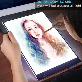 A3/A4/A5 Digital Graphic Tablet LED Piešimo Lenta Tapyba Šviesa Lange Sekimo Kopijuoti Tolygus Reguliavimas Skaitmeninis Tabletė Stalo Padas