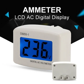 AC Skaitiklio Skydelis LCD mėlyna Įtampos Testeris, Skaitmeninis voltmetras testeris Voltmeter Jungiklis ES/JAV Plug Power Stebėti