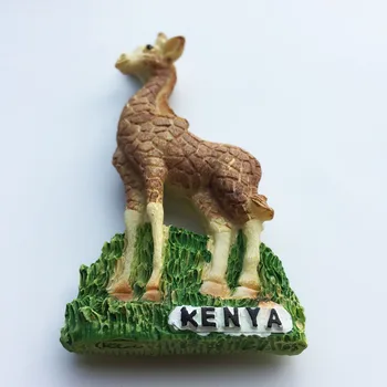 Afrikoje, Kenijos Gyvūnų Šaldytuvas Magnetas Turizmo Suvenyras Namų Decore Vertus, Tapyba, Amatai, Žirafa, Šaldytuvas Magnetai Lipdukai Dovanų