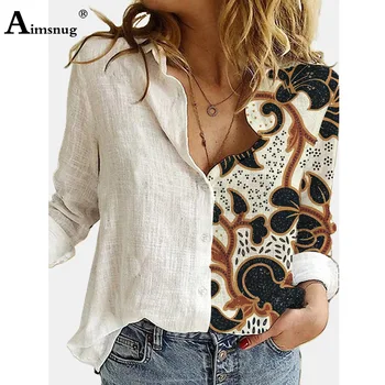 Aimsnug Plius Dydis Ponios Elegantiškas Laisvalaikio Atsitiktinis Marškinėliai 3D Spausdinimo Moterų Top Atidaryti Dygsnio Palaidinė Femme blusas marškinėliai ropa mujer 2021 148071