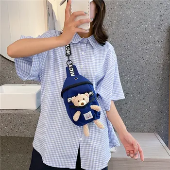 Animacinių filmų krūtinės maišelį moterų 2020 m. naujos mados Japonijos ins drobė maišelis laukinių mados mažas juosmens krepšys pečių maišą