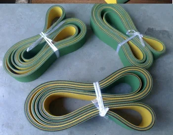 (Ar Individualų)-2x30x1000mm Geltona žalia Nailono lapas baseband tekstilės plokščio diržo pavara