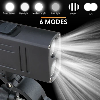 Asafee XM-L2 LED Dviračio Žibintas 1600LM 6 Režimai USB Įkrovimo Galios Ekranas MTB Kalnų Keliais Dviračio Priekinį Žibintą Dviračių sporto Įranga 28279