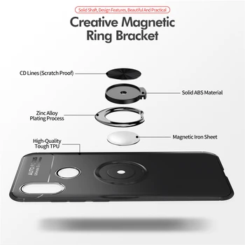 Atveju Redmi 4 Pastaba 4X TPU atsparus smūgiams Magnetas Automobilio Savininkas Stovėti Padengti Xiaomi Mi8 mi 8 6X Piršto Žiedas 