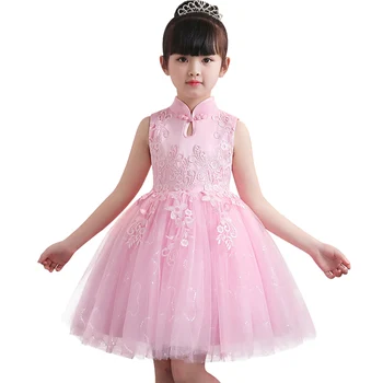 Aukštos kokybės vaikų nėrinių gėlių mergaitė grupė dress baby girl rankovių princesė vestuvių suknelė, vaikų drabužiai vestido 68834
