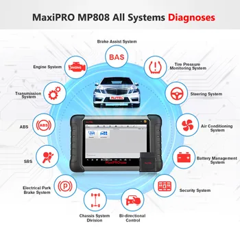 Autel MaxiPRO MP808 Diagnostikos Įrankis OBD2 OE Lygio Automobilių Skeneris Visą Sistemą, Automobilio Scan Mygtuką Kodavimo PK Autel AP200 MK808 MK808T