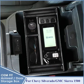 Automobilių Centrinė Konsolė Chevy Silverado 1500/2500/3500 HD ir GMC Sierra 1500/2500/3500 HD 2020 Interjero Aksesuarų Laikymo Dėžutė