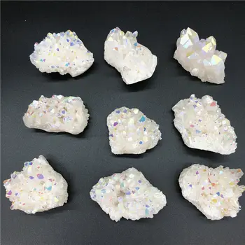 Balta natūralaus kvarco kristalų Retas, gražus vaivorykštė 