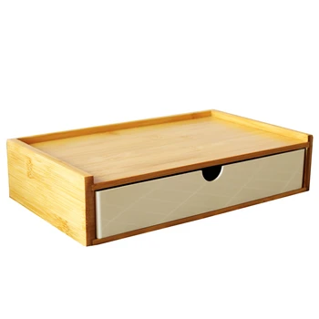 Bambuko Laikymo Dėžutė su Stalčiumi Ekologinio Draugiškas Multi-Funkcija Lentelė Organizatorius Kosmetika/Įvairenybės Vonios Reikmenys Dėžutę 16388