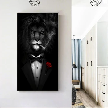 Beibehang Pritaikytas modernus tigras, liūtas rose rūkymas gyvūnų nuotraukos kambarį namo apdaila, sienos tapetai dokumentai namų dekoro 75277