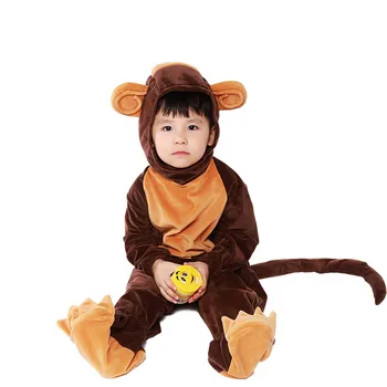 Berniukas, Mergaitė Gyvūnų Onesie Beždžionė Pižama Vaikui, Vaikas Helovinas Knyga Savaitę Beždžionė Cosplay Apranga 9889