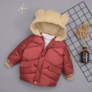 Berniukas šiltas gobtuvu outwear 20 vaikų žiemos paltai Laišką longjacket kailio drabužiai vaikams, drabužiai kūdikiams bamblys žiemos striukės mergaitėms