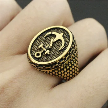 Bižuterijos Real Cool Aukso Mados Inkaro Žiedas Geros Kokybės Dviratininkas Žiedas 316L Nerūdijančio Plieno Papuošalai 67074