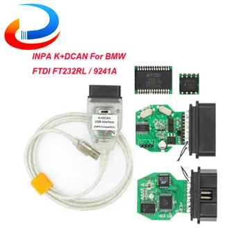 BMW OBD2 Skaneris INPA K+DCAN FTDI FT232RL Mikroschema su Switch Kabelis USB sąsaja Inpa k dcan OBD2 OBD Automobilį Auto Diagnostikos