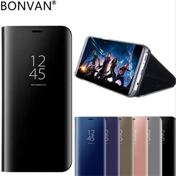 BONVAN Flip Cover Case For Samsung S9 Plus S8 Išmaniųjų Telefonų Atveju Sunku Stovėti Apkalos Odos Samsung Galaxy S8 Plius Coque 