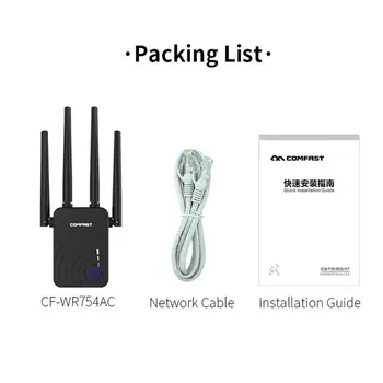 Comfast CF-WR754AC 1200Mbps Belaidžio Wifi extender Wifi Kartotuvas/Router Dual Band 2.4&5.8 Ghz 4 Wifi Antenos ilgo Nuotolio Signalo 5965