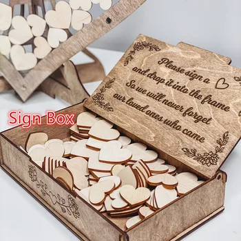 Custom Širdis Unikalus Vestuvių Dekoravimas Kaimiškas Saldaus Vestuvių Svečių knyga Norus Banko Širdis drop box 3D Svečių knyga medinėje dėžutėje
