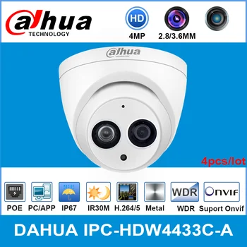Dahua IPC-HDW4433C-A 4MP HD POE Tinklo Starnight IR Mini Dome IP Kamera, Built-in MiC Onvif CCTV Kameros Pakeisti IPC-HDW4431C-A 3393
