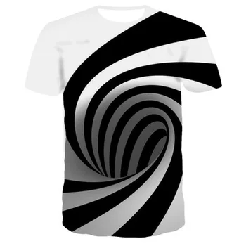 Didelio Dydžio Vyrai T-Shirt 2020 Metų Vasaros Geometrinio Rato 3D Išspausdintas Viršų Tees Mados O--Kaklo trumpomis Rankovėmis Atsitiktinis Laisvi Marškinėliai Vyrams 113416