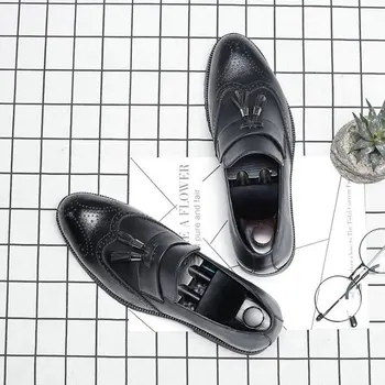 Didelis Dydis italijos kutas verslo Oficialų Suknelė Vyrų odos loafer oficialų suknelė butai dizaineris office oksfordo bateliai vyrams 756