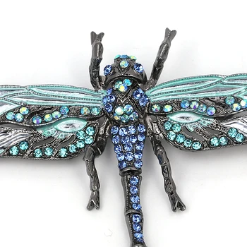 Didmeninė Broches Papuošalų Mados Juvelyriniai Dirbiniai Sagės Kalnų Krištolas Dragonfly Sagė Pin Reikmenys, Gyvūnų Sagė Relogio Feminino 88956
