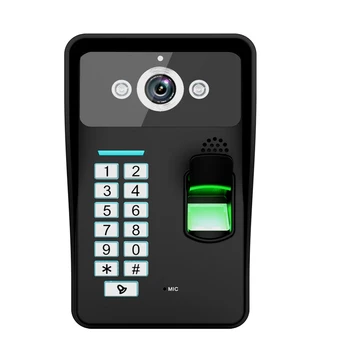 Didmeninė pirštų Atspaudų Atpažinimo WiFi Bevielio Vaizdo Durų Telefonu Skambinti Namo Domofonas Sistema IR RFID Kamera Nemokamas Pristatymas