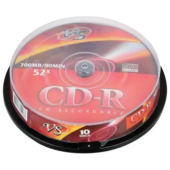 Diskai CD-R vs 700 MB, 52X, rinkinys, 10 Vnt., cake box, vscdrcb1001