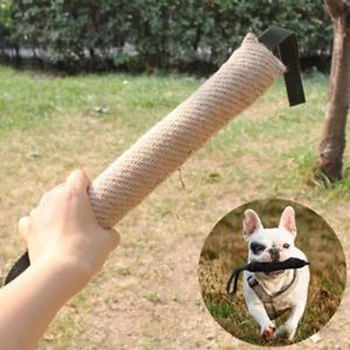 Džiuto pluošto rankena šuniukai bite žaislas šuo pet mokymo kramtyti lino rankos rinkinys interaktyvių mokymo reikmenys 155645