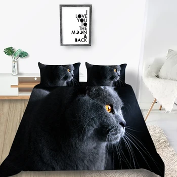 Funny Cat Patalynės Komplektas Queen Cute Mados Tikroviška 3D Antklode Padengti Karalius Twin Visą Vieną Dvigubo Unikalaus Dizaino Lovos Rinkinys 12378