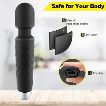 Galingas AV Vibratorius G Spot Massager Kelių greičių Vibracija USB Įkrovimo Klitorio Stimuliatorius Moterims Suaugusiųjų Erotinis Sekso Žaislai