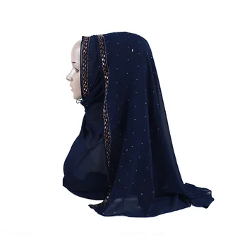 Gamykloje Angos Šifono Skara Blizgučiai Kalnų Krištolas Lady Musulmonų Turbaną Hijabs Su China Dot Kalnų Krištolas Mirguliavimas Ilgai Islamas Skara 16027