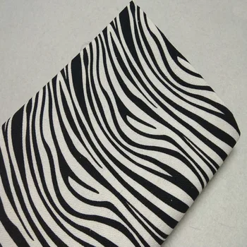 Gana Storas Juoda Balta Zebra Juostele Atspausdintos Drobės, Medvilnės, Audinio 50x145cm Kratinys 