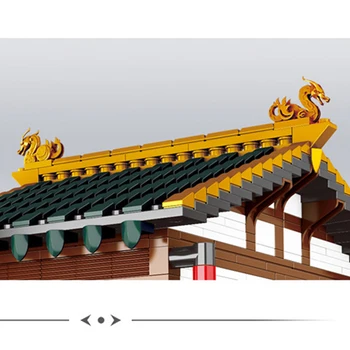 Garsaus Chinatown blokai senovės Architektūros modelis surinkti švietimo žaislai, dovanos vaikams 185461