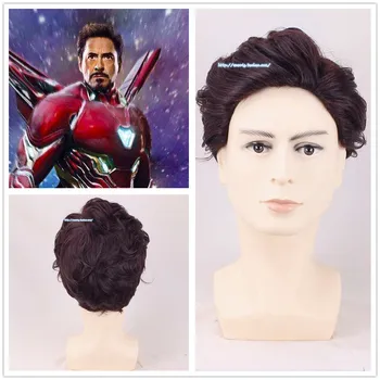 Geležinis Žmogus Tony Stark perukas Robert Downey Jr. banguoti trumpas perukas Geležinis žmogus vaidmuo žaisti perukas
