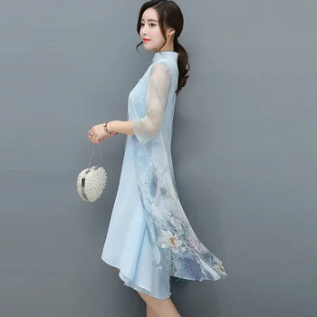 Gražus 2021 aukštos kokybės pavasarį Vasaros Suknelė Mandarinų Apykaklės Retro Stiliaus Kinijos Suknelės Moterų Plius Dydis Moterų ClothingQH1274 183619