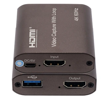 H1111Z 4K 60Hz HDMI Video Capture Card TELEVIZIJOS Linijos 1080P Žaidimą Įrašymo Plokštė Live Transliacijos Langelyje USB 2.0 3.0 Grabber už PS4 Fotoaparatas 78583