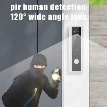 Hebeiros 1080P Tuya Smart Video Doorbell Belaidį durų skambutį Vaizdo Domofonas Saugumo CCTV Wi-fi IP Kamera, Naktinio Matymo PIR Detektorius