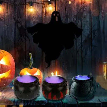 Helovinas Ragana Puodą Dūmų Mašina Rūkas Maker Fogger Vandens Fontanas Rūko Mašina Led Šviesos Spalva Keičiasi Šalies Apdaila Cocina 169984