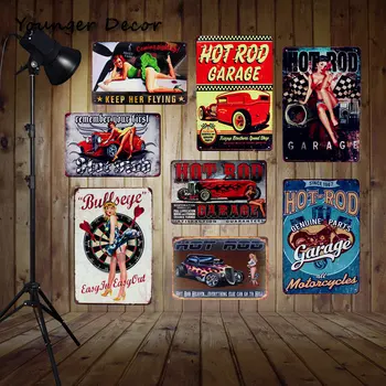 Hot Rod Garažas Retro Metalo Ženklai originalios Dalys Visiems Motociklų Sienos Meno Dovana Tapybos Stendai Bar Pub Namų Puošybai YA098 98033
