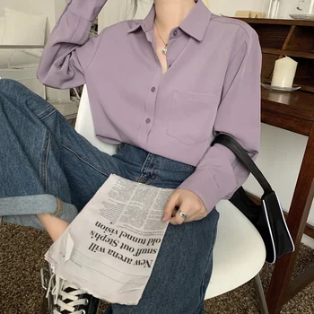 HziriP Elegancija Marškinėliai Moters Drabužius 2020 Naujas Vasaros Palaidinės Prarasti Tvirtą Ilgomis Rankovėmis Office Lady Atsitiktinis Pagrindinio Topai Marškinėliai Femme