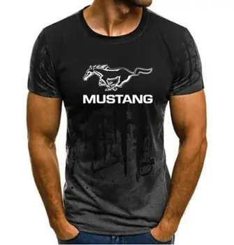 Iki 2020 m., Mustang T-shirt Vyrai Gradiento Spalvos trumpomis Rankovėmis Raumeningas Raumenų Pagrindinės Kietojo Palaidinė Marškinėliai Atsitiktinis marškinėlius Vasaros
