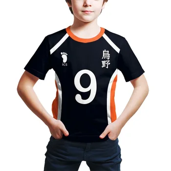 Japonų Anime Cosplay Kostiumų Tinklinis Nepilnamečių Charakterio Vaikas Cool Mados T-shirt Vaikas Shoyo Sportiniai, Laisvalaikio marškinėliai Topai