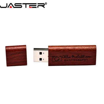 JASTER (nemokamai logotipą) Medinis USB atmintukas pen vairuotojo medienos skiedros pendrive 4GB 8GB 16GB 32GB memory stick vestuvių Dovana